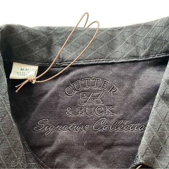 NWT Cutter & Buck Signature Collection Black Textured Athletic Polo Shirt Medium - Picture 2 of 11